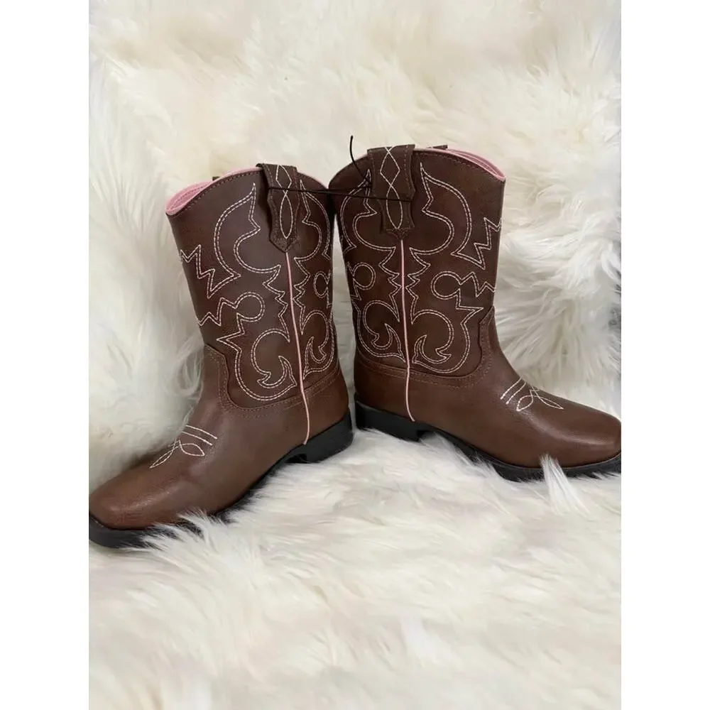 Wonder Nation Girls Size 5 Big Girls Western‎ Cowgirl Cowboy Boot Southern Rodeo